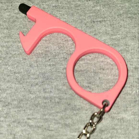 No-touch door hook & button pusher key chain multiple colors - Picture 2 of 4